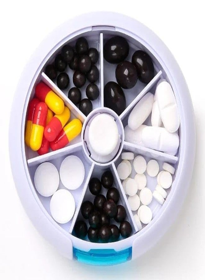 Hidak Push Button Rotate Pill Planner 7 Days Weekly Tablet Medicine Storage Organizer Box Pill Organizer Pill Box Dispenser Medicine and Vitamins for Each day Multi Color - Image 4